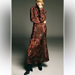 Zara Multicolor Paisley Long Sleeve Dress